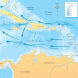 Currents / ocean depths map - Caribbean Heritage