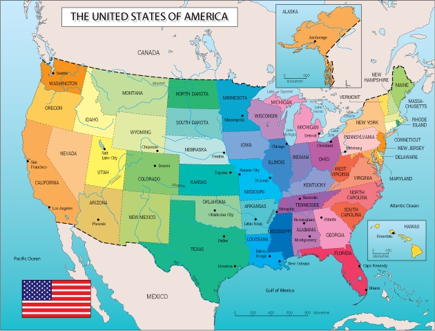 USA map - Key History Modern America