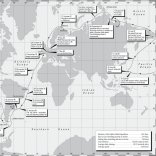 World circumnavigation map